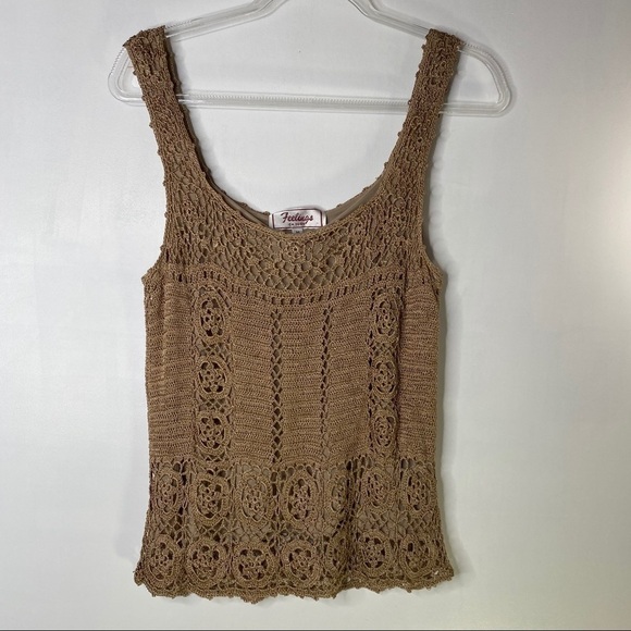 Gorgeous Muted Gold crochet top - Picture 9 of 10